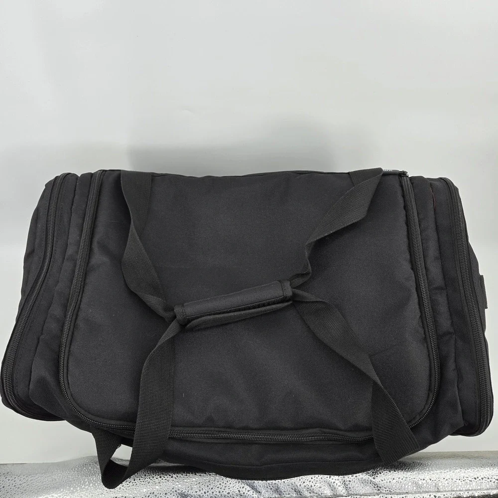 Hawx Black 20in Duffle Bag Adjustable Straps Polyester‎ Travel Gym Weekender